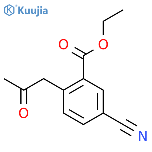 Ethyl 5-cyano-2-(2-oxopropyl)benzoate structure