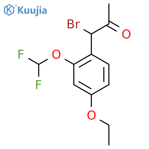 1-Bromo-1-(2-(difluoromethoxy)-4-ethoxyphenyl)propan-2-one structure