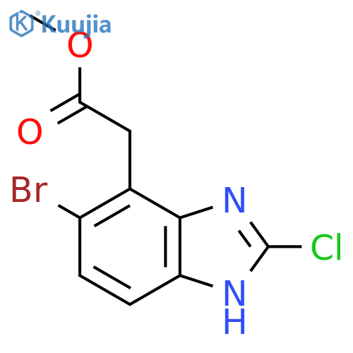 Methyl 5-Bromo-2-chloro-1H-benzimidazole-4-acetate structure