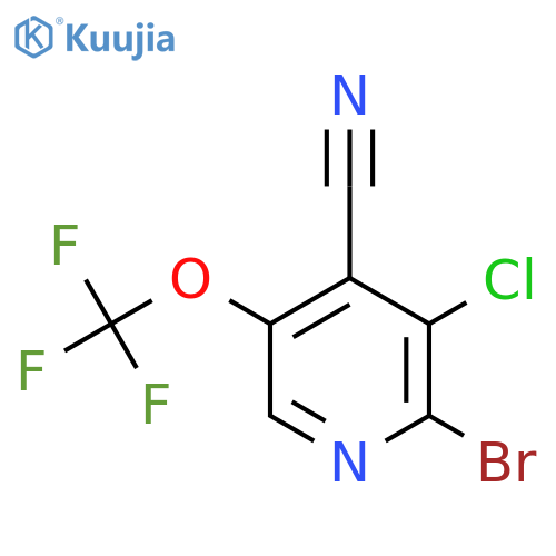2-Bromo-3-chloro-4-cyano-5-(trifluoromethoxy)pyridine structure