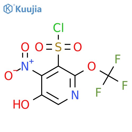 5-Hydroxy-4-nitro-2-(trifluoromethoxy)pyridine-3-sulfonyl chloride structure