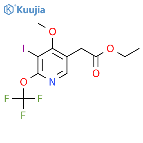 Ethyl 3-iodo-4-methoxy-2-(trifluoromethoxy)pyridine-5-acetate structure