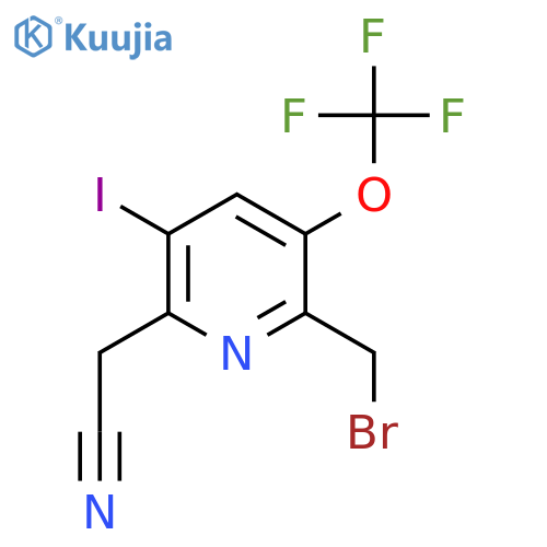 2-(Bromomethyl)-5-iodo-3-(trifluoromethoxy)pyridine-6-acetonitrile structure