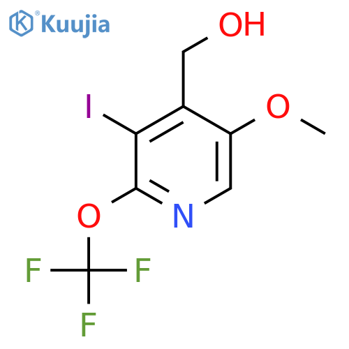 3-Iodo-5-methoxy-2-(trifluoromethoxy)pyridine-4-methanol structure
