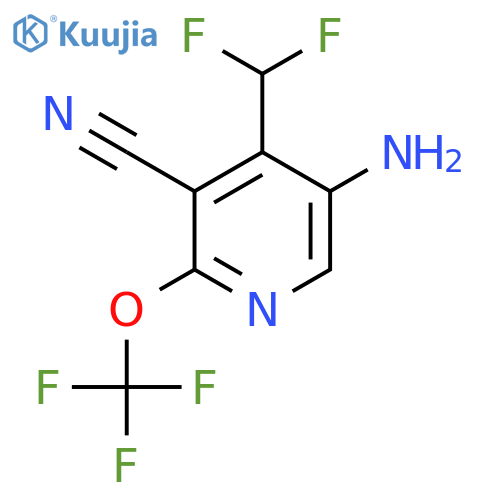 5-Amino-3-cyano-4-(difluoromethyl)-2-(trifluoromethoxy)pyridine structure