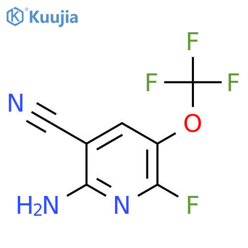 2-Amino-3-cyano-6-fluoro-5-(trifluoromethoxy)pyridine structure