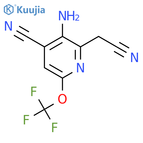 3-Amino-4-cyano-6-(trifluoromethoxy)pyridine-2-acetonitrile structure