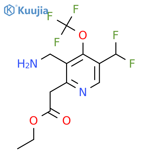 Ethyl 3-(aminomethyl)-5-(difluoromethyl)-4-(trifluoromethoxy)pyridine-2-acetate structure