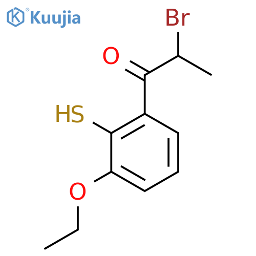 2-Bromo-1-(3-ethoxy-2-mercaptophenyl)propan-1-one structure