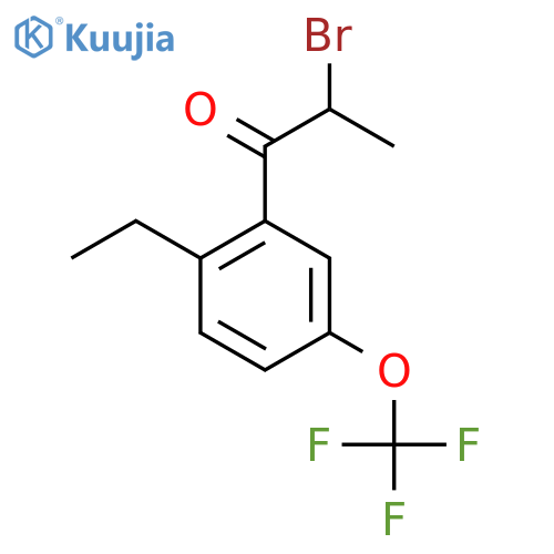 2-Bromo-1-(2-ethyl-5-(trifluoromethoxy)phenyl)propan-1-one structure