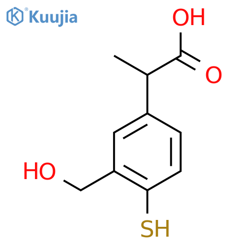 3-(Hydroxymethyl)-4-mercaptophenylpropanoic acid structure