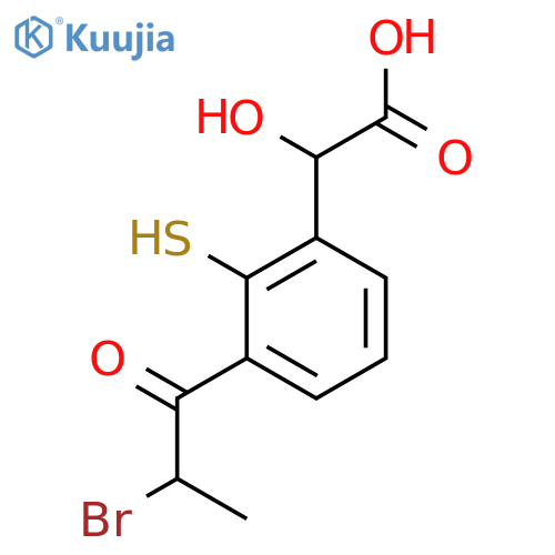 3-(2-Bromopropanoyl)-2-mercaptomandelic acid structure