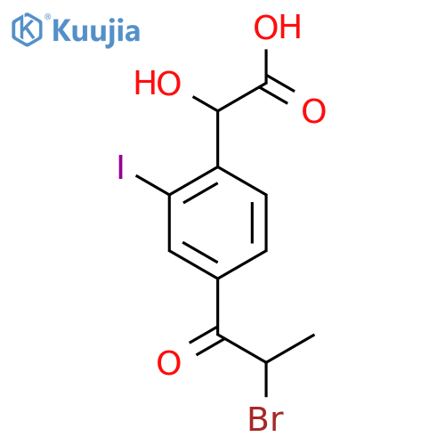 4-(2-Bromopropanoyl)-2-iodomandelic acid structure