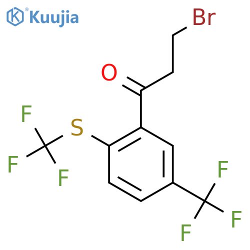 3-Bromo-1-(5-(trifluoromethyl)-2-(trifluoromethylthio)phenyl)propan-1-one structure