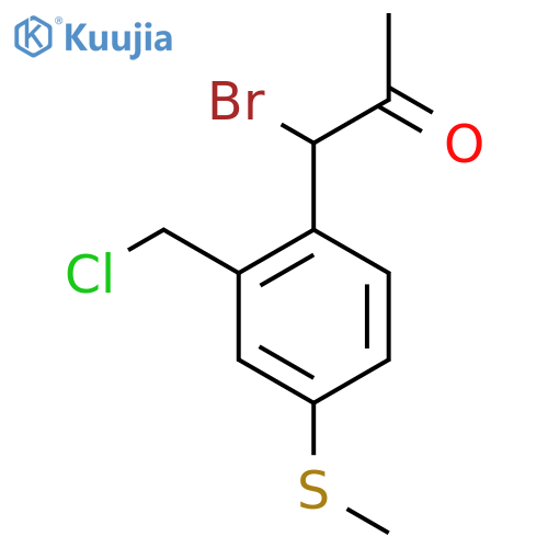 1-Bromo-1-(2-(chloromethyl)-4-(methylthio)phenyl)propan-2-one structure