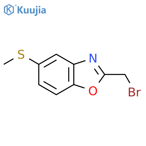 2-(Bromomethyl)-5-(methylthio)benzo[d]oxazole structure