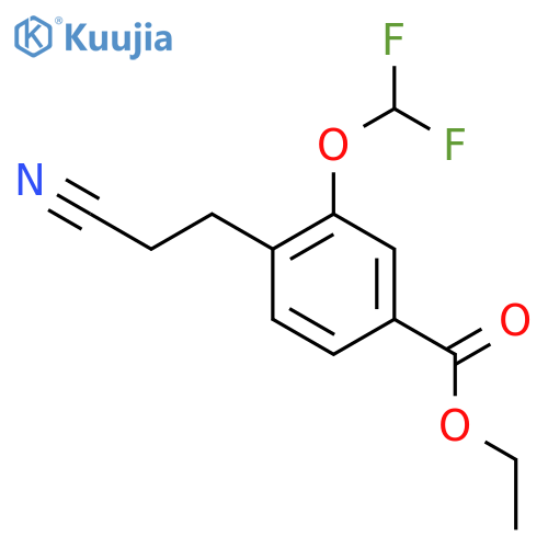 Ethyl 4-(2-cyanoethyl)-3-(difluoromethoxy)benzoate structure