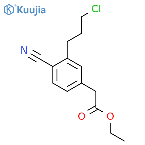 Ethyl 3-(3-chloropropyl)-4-cyanophenylacetate structure