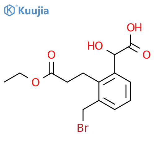 3-(Bromomethyl)-2-(3-ethoxy-3-oxopropyl)mandelic acid structure