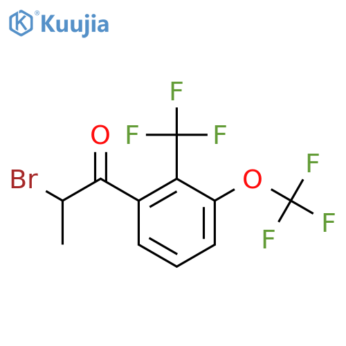 2-Bromo-1-(3-(trifluoromethoxy)-2-(trifluoromethyl)phenyl)propan-1-one structure