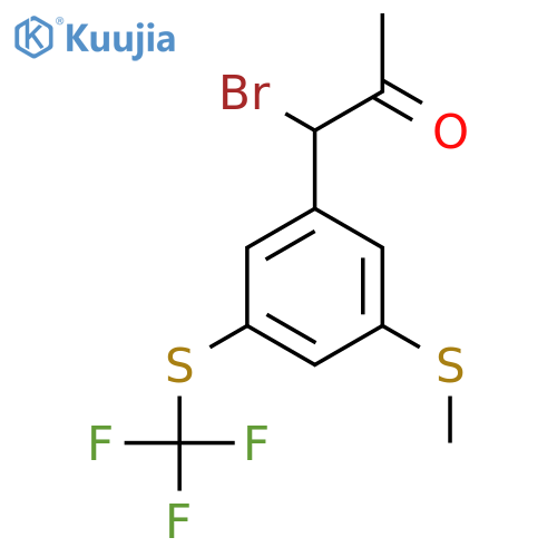 1-Bromo-1-(3-(methylthio)-5-(trifluoromethylthio)phenyl)propan-2-one structure