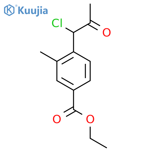 Ethyl 4-(1-chloro-2-oxopropyl)-3-methylbenzoate structure