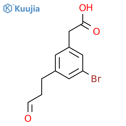 3-Bromo-5-(3-oxopropyl)phenylacetic acid structure