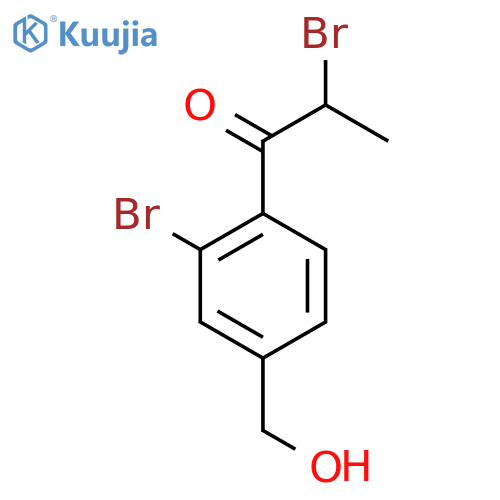 2-Bromo-1-(2-bromo-4-(hydroxymethyl)phenyl)propan-1-one structure