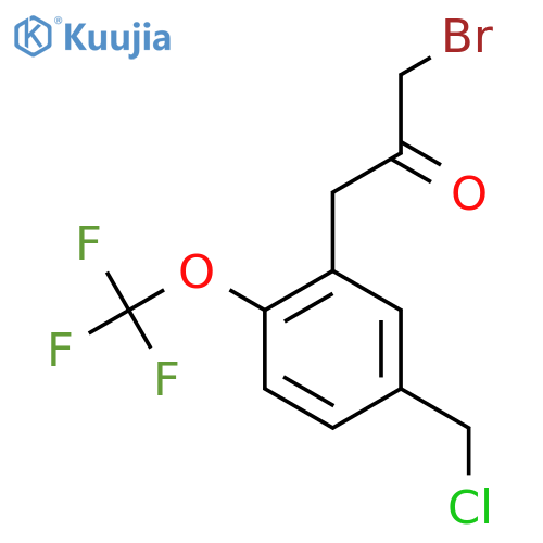 1-Bromo-3-(5-(chloromethyl)-2-(trifluoromethoxy)phenyl)propan-2-one structure
