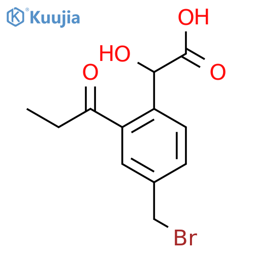 4-(Bromomethyl)-2-propionylmandelic acid structure