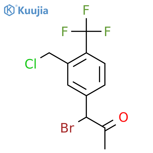 1-Bromo-1-(3-(chloromethyl)-4-(trifluoromethyl)phenyl)propan-2-one structure