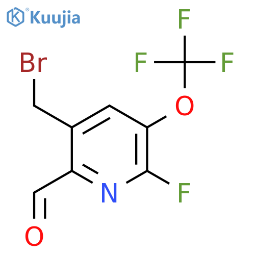 5-(Bromomethyl)-2-fluoro-3-(trifluoromethoxy)pyridine-6-carboxaldehyde structure