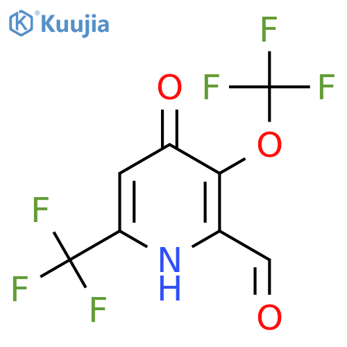 4-Hydroxy-3-(trifluoromethoxy)-6-(trifluoromethyl)pyridine-2-carboxaldehyde structure