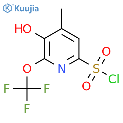 3-Hydroxy-4-methyl-2-(trifluoromethoxy)pyridine-6-sulfonyl chloride structure