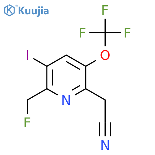 2-(Fluoromethyl)-3-iodo-5-(trifluoromethoxy)pyridine-6-acetonitrile structure