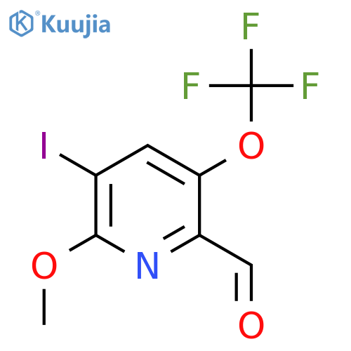 3-Iodo-2-methoxy-5-(trifluoromethoxy)pyridine-6-carboxaldehyde structure