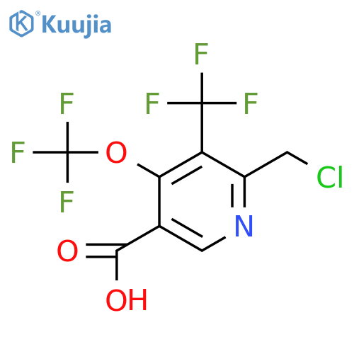 2-(Chloromethyl)-4-(trifluoromethoxy)-3-(trifluoromethyl)pyridine-5-carboxylic acid structure