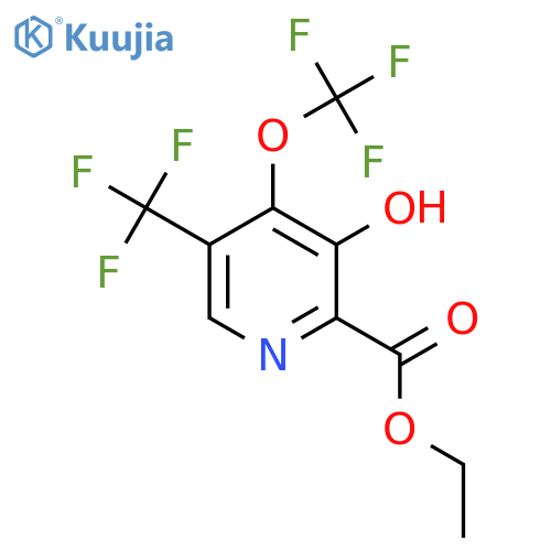 Ethyl 3-hydroxy-4-(trifluoromethoxy)-5-(trifluoromethyl)pyridine-2-carboxylate structure