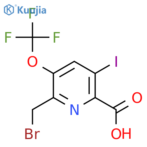 2-(Bromomethyl)-5-iodo-3-(trifluoromethoxy)pyridine-6-carboxylic acid structure