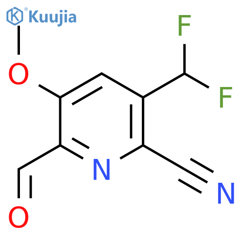 2-Cyano-3-(difluoromethyl)-5-methoxypyridine-6-carboxaldehyde structure