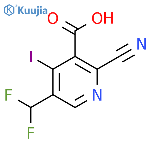 2-Cyano-5-(difluoromethyl)-4-iodopyridine-3-carboxylic acid structure