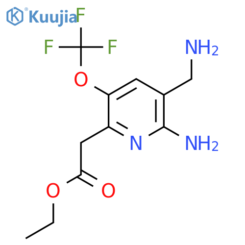 Ethyl 2-amino-3-(aminomethyl)-5-(trifluoromethoxy)pyridine-6-acetate structure