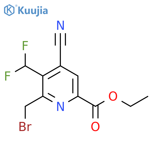 Ethyl 2-(bromomethyl)-4-cyano-3-(difluoromethyl)pyridine-6-carboxylate structure
