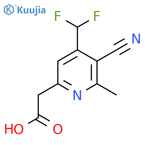 3-Cyano-4-(difluoromethyl)-2-methylpyridine-6-acetic acid structure