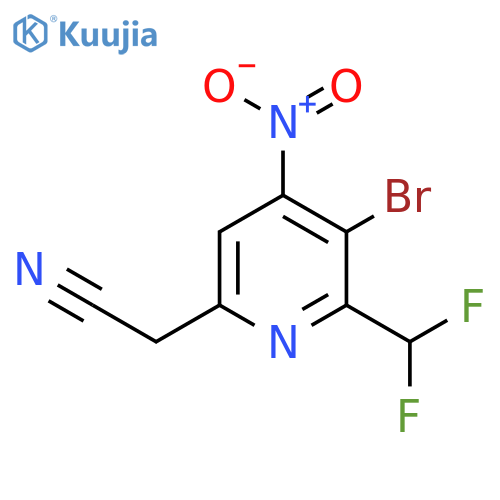 3-Bromo-2-(difluoromethyl)-4-nitropyridine-6-acetonitrile structure