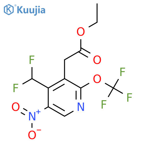 Ethyl 4-(difluoromethyl)-5-nitro-2-(trifluoromethoxy)pyridine-3-acetate structure
