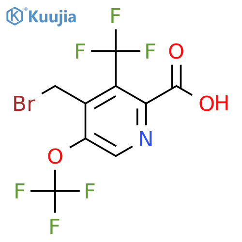 4-(Bromomethyl)-5-(trifluoromethoxy)-3-(trifluoromethyl)pyridine-2-carboxylic acid structure