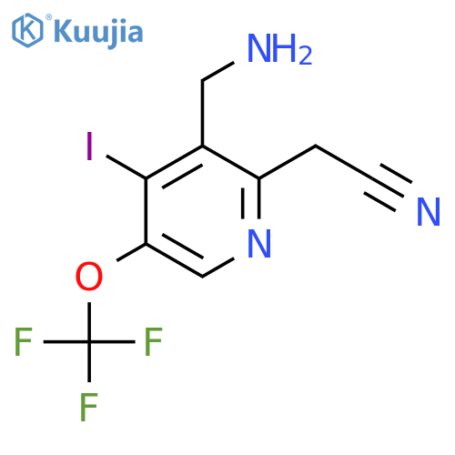 3-(Aminomethyl)-4-iodo-5-(trifluoromethoxy)pyridine-2-acetonitrile structure