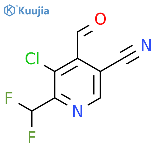 3-Chloro-5-cyano-2-(difluoromethyl)pyridine-4-carboxaldehyde structure