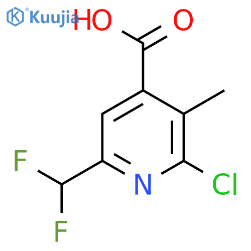2-Chloro-6-(difluoromethyl)-3-methylpyridine-4-carboxylic acid structure